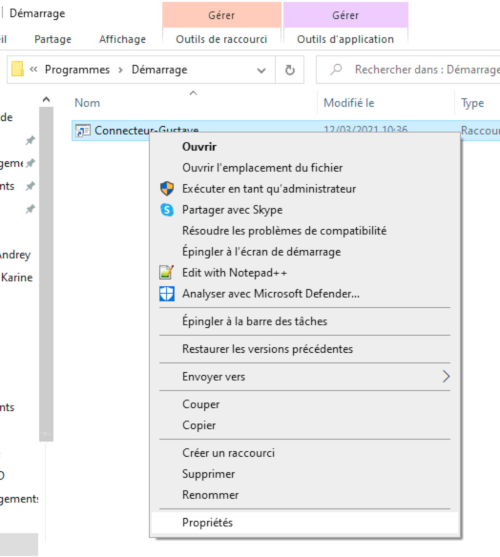 aller dans le menu proprietes de windows